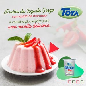 Leia mais sobre o artigo Pudim de Iogurte grego com caldo de morango
