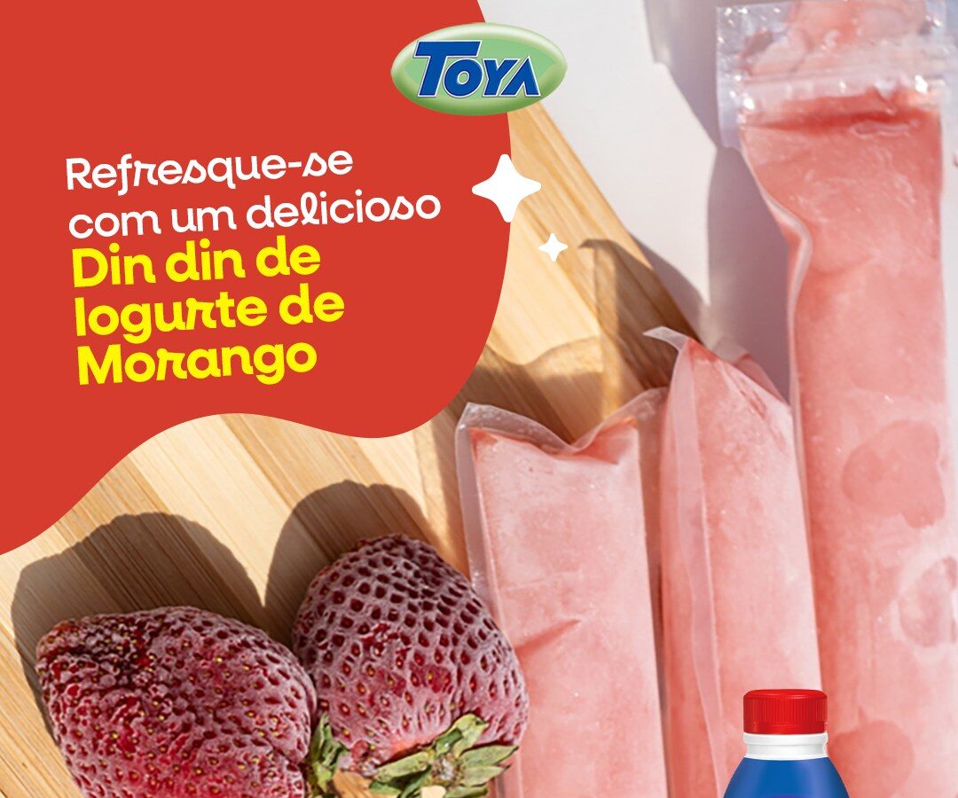 No momento, você está visualizando Geladinho de Iogurte de Morango Toya: uma sobremesa refrescante e fácil de preparar