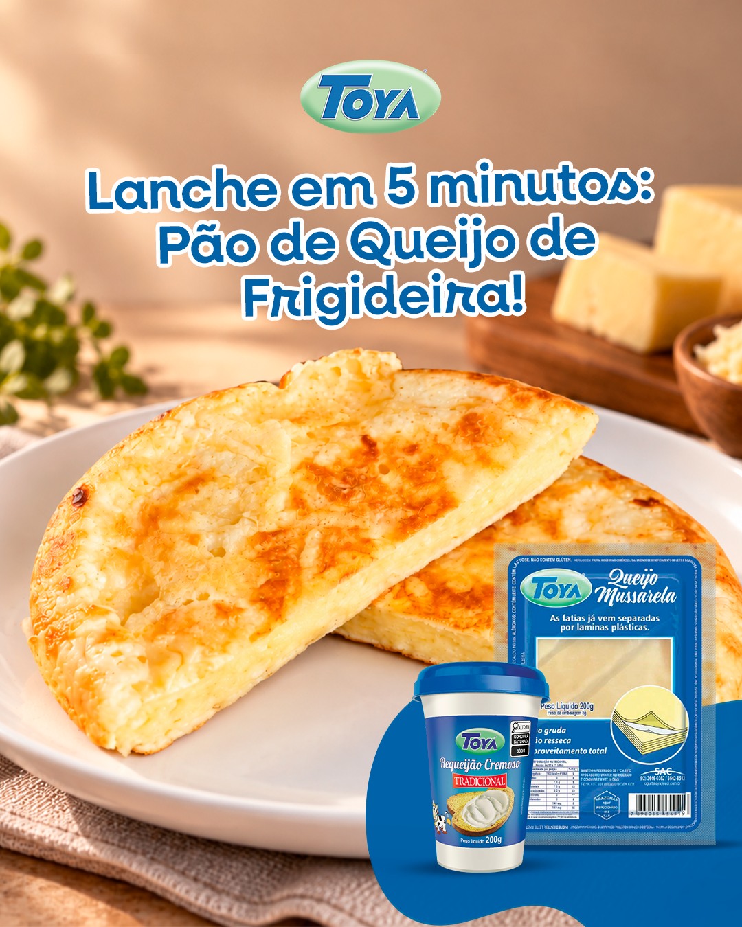 No momento, você está visualizando Pão de Queijo de Frigideira com Toya: receita rápida e cremosa em apenas 5 minutos