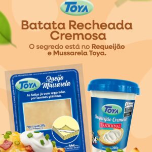 Batata Recheada com Requeijão e Muçarela Toya: uma receita cremosa e irresistível